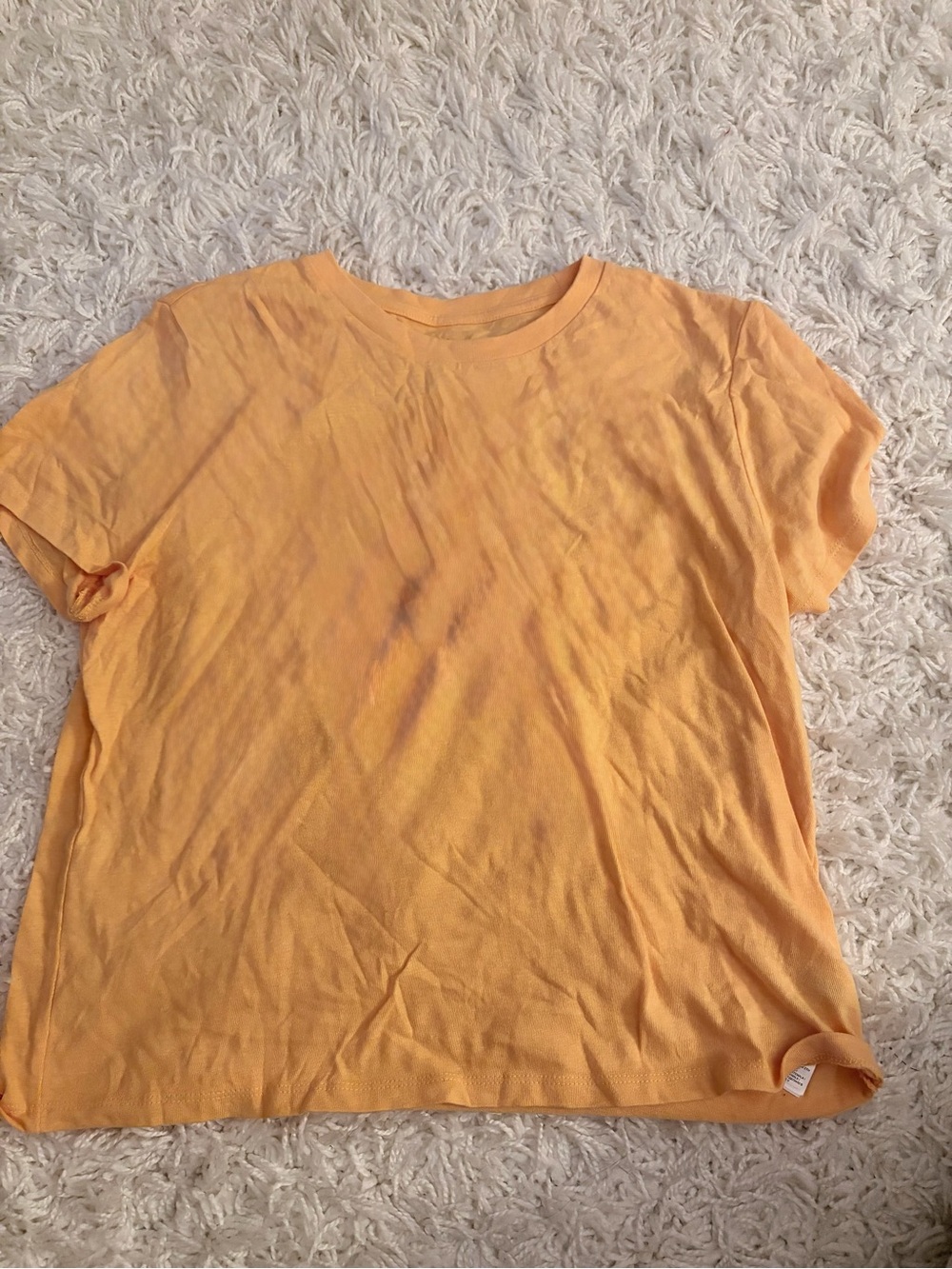 GAP Shrunken T Pastel Peach Orange Crewneck Short Sleeve Cropped Baby Tee Size M